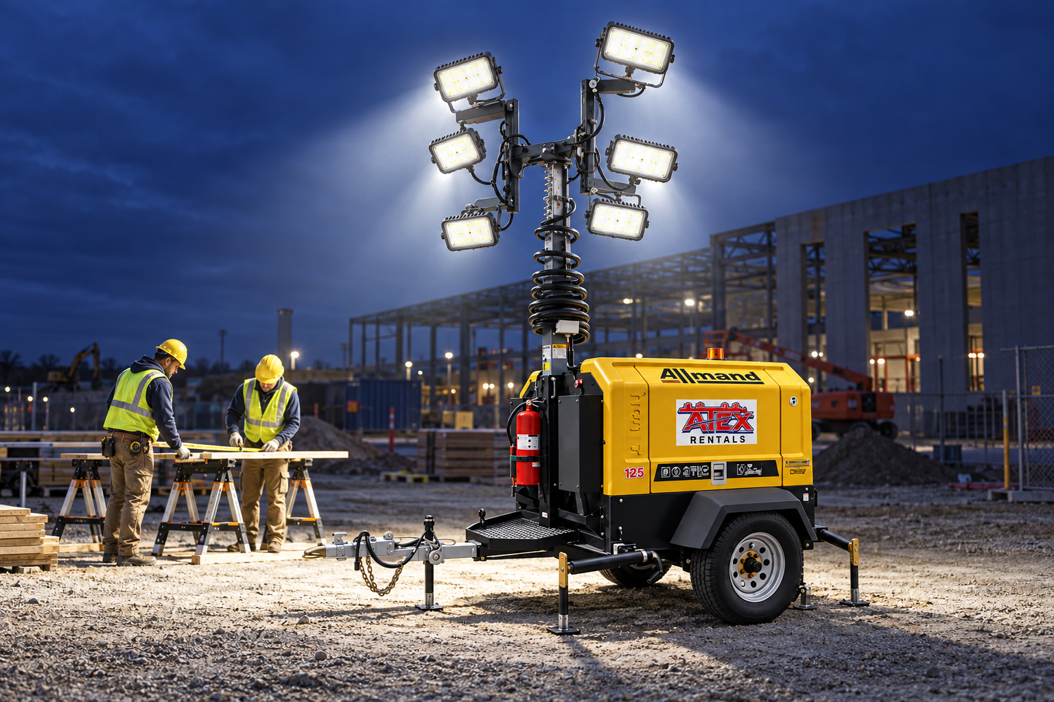 ATEX-Light-tower-Generator-rental-jobsite